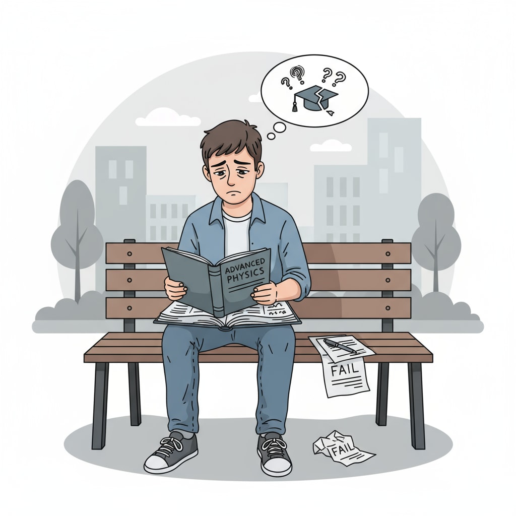 A student suffering from self-denial and mental exhaustion due to learning difficulties.
