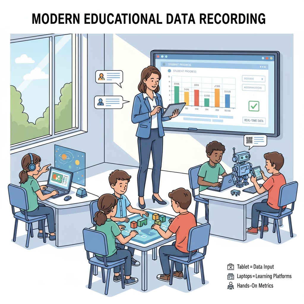 Data recording in a classroom setting related to educational management