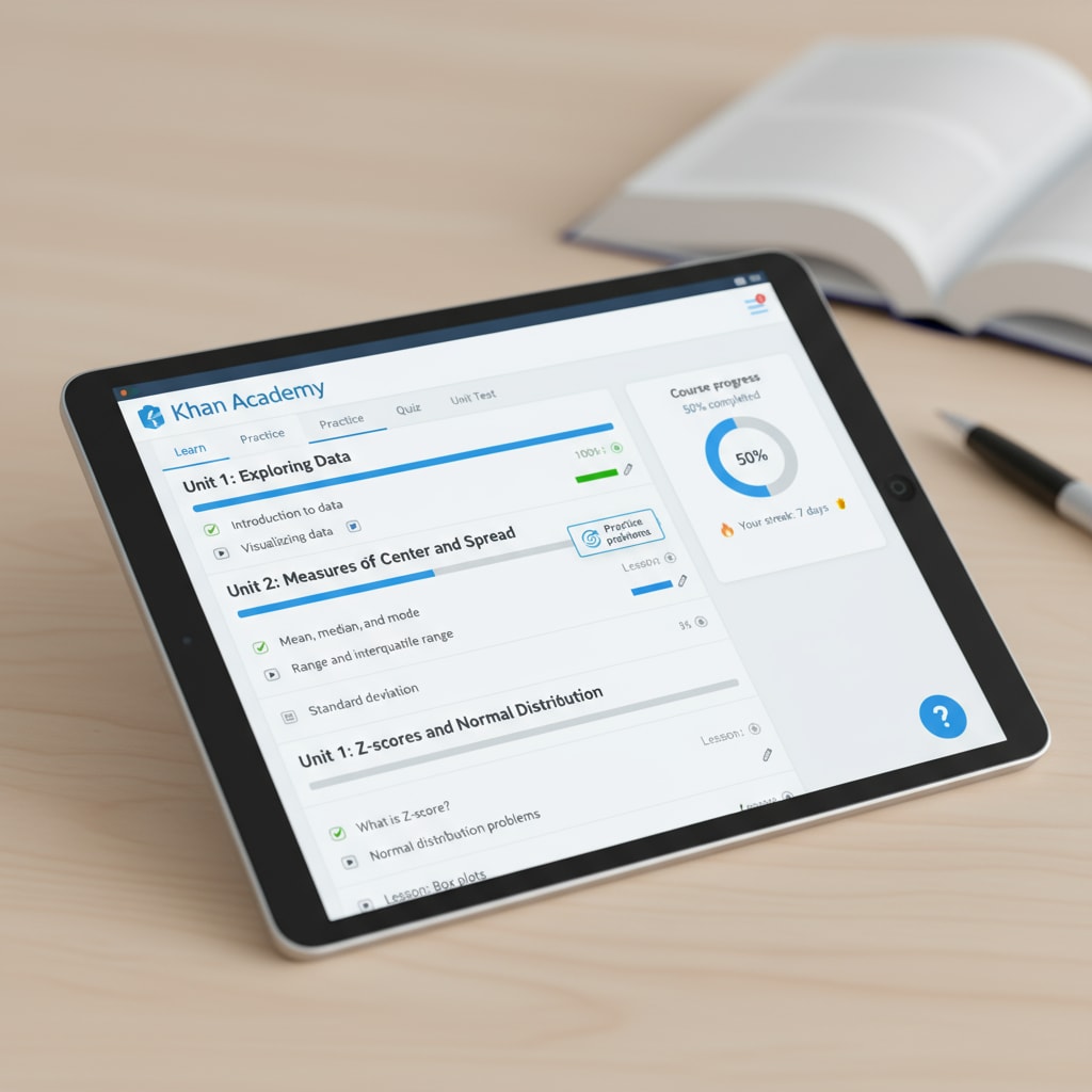 Screenshot of a free data analysis learning resource from Khan Academy