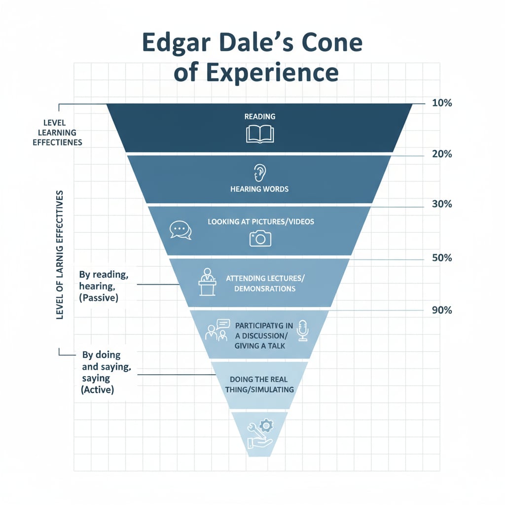 Edgar Dale's Cone of Experience in the context of learning theories and experiential learning