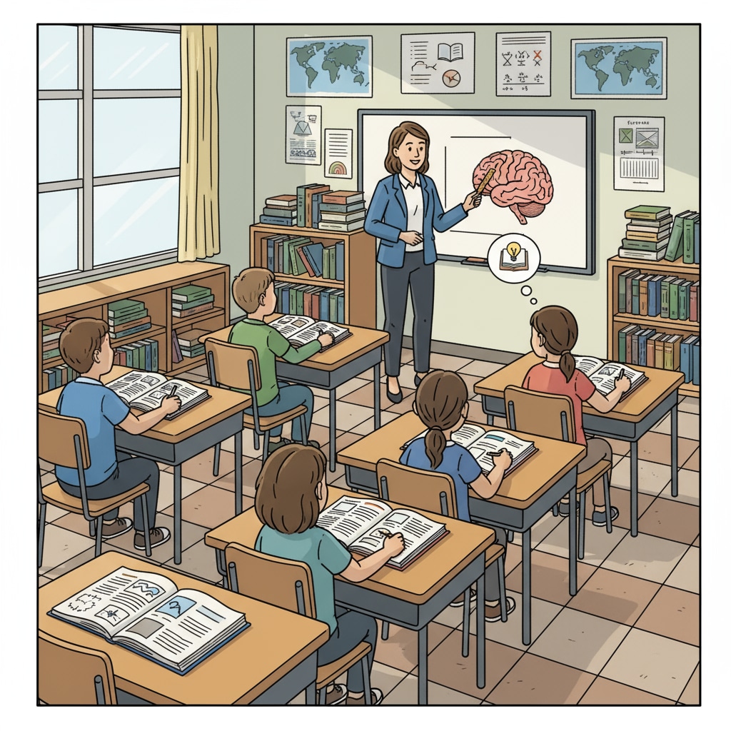 Classroom scene highlighting the emphasis on academic knowledge in school education related to practical skills and life abilities