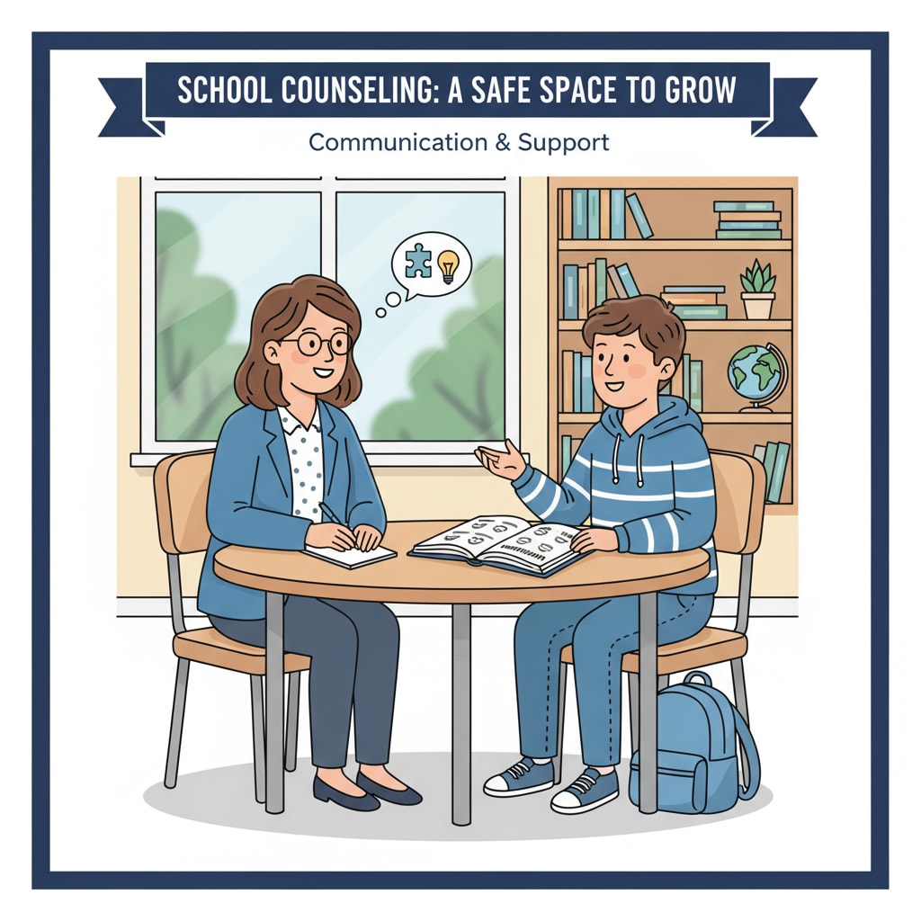 A school psychologist engaged in counseling a student