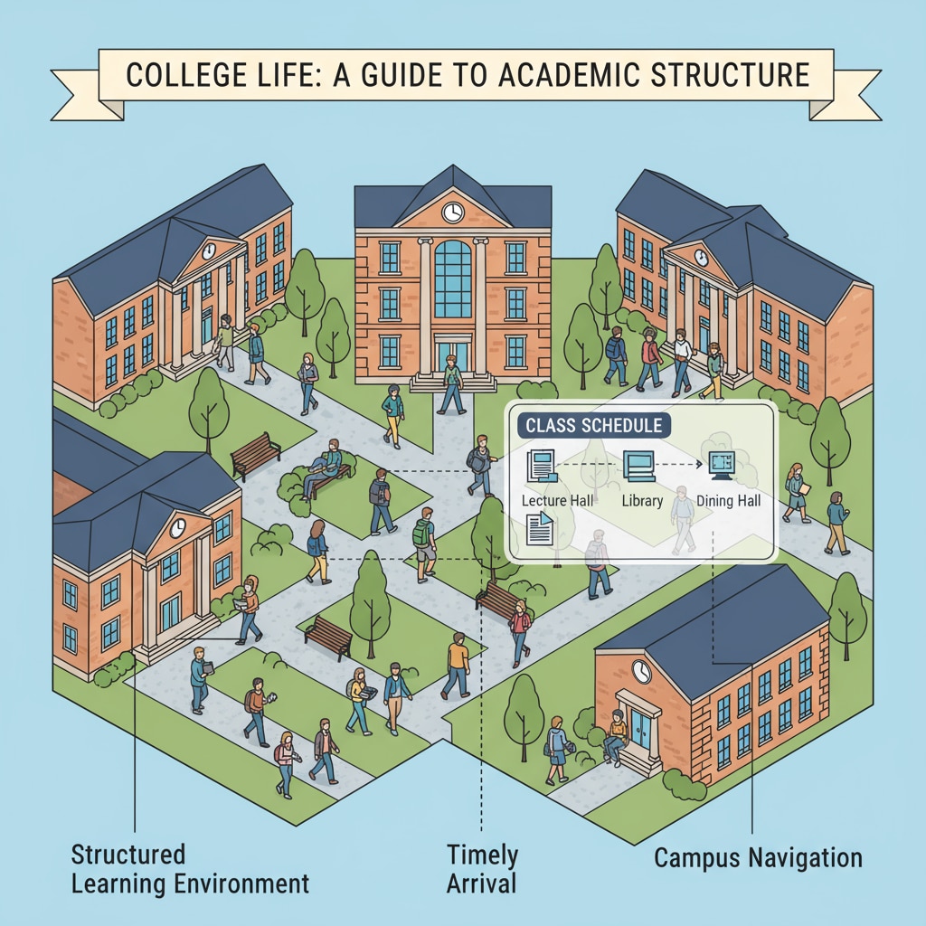 College students following the structured campus routine during the transition from home schooling