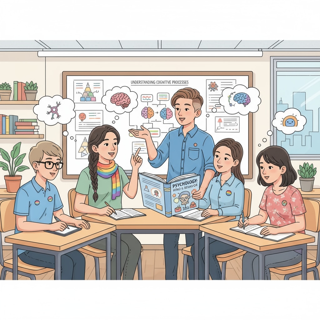 Transgender students studying psychology in an Asian classroom