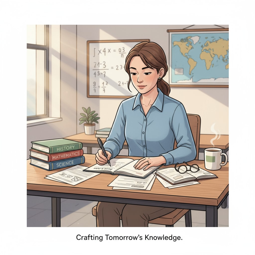 A teacher writing an authentic lesson plan by hand to enhance teaching skills and avoid the limitations of AI in lesson plan generation.