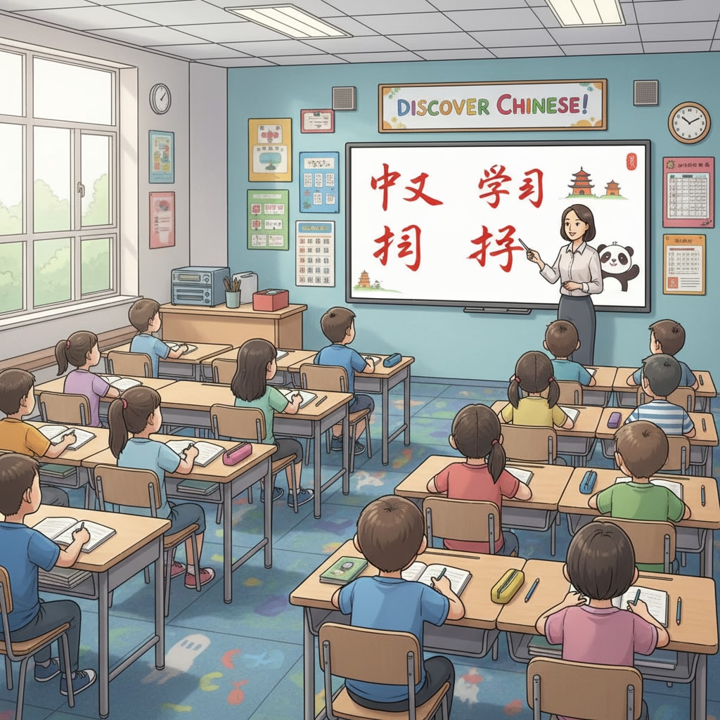 K12 students learning Chinese characters to expand their cultural horizons