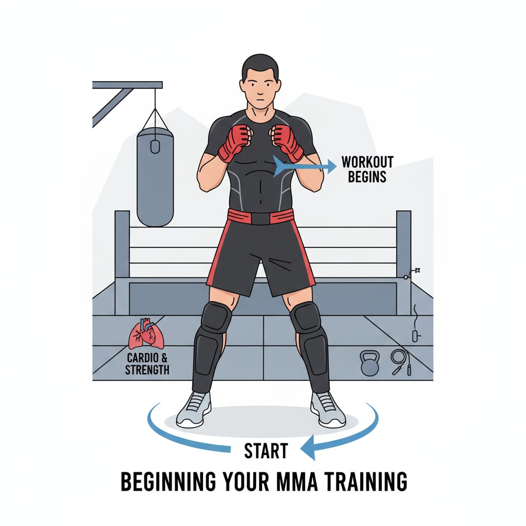 A person engaged in MMA training as an extracurricular for college application