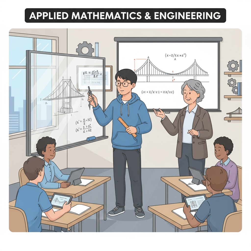 Student solving math problem with educator's guidance in the context of engineering to math education transition