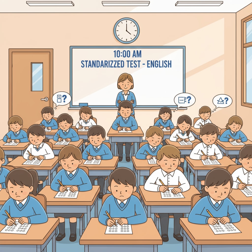 Students taking a standardized test related to memory and critical thinking assessment