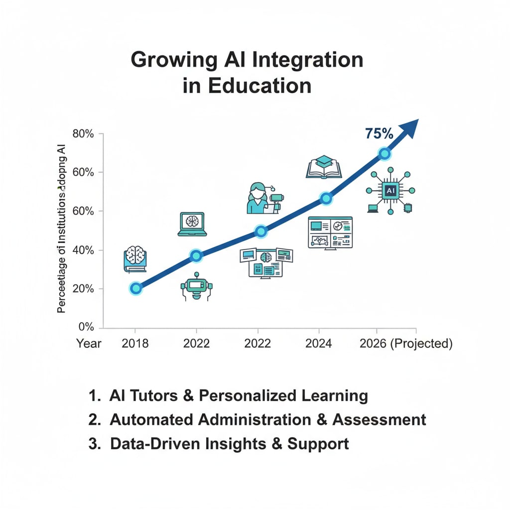 Graph showing the growth of AI adoption in education