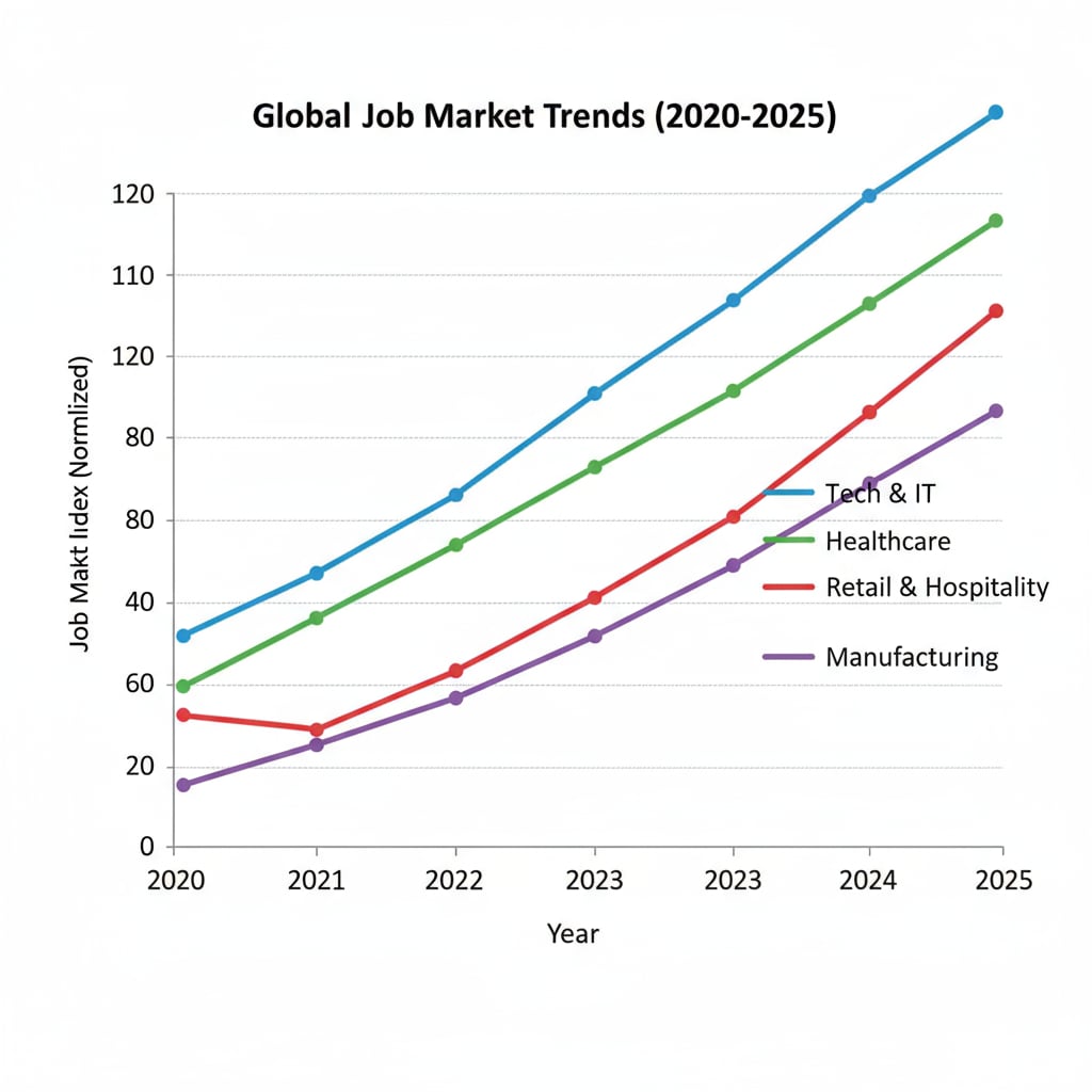 Job market trends graph relevant to tuition fees, data analysis, and educational choices