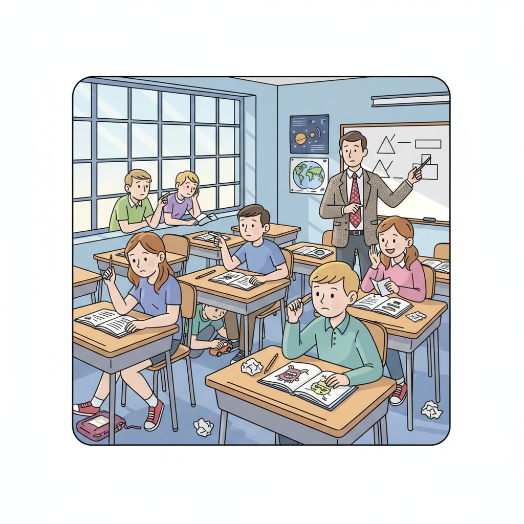 Students showing signs of inattentiveness in a classroom