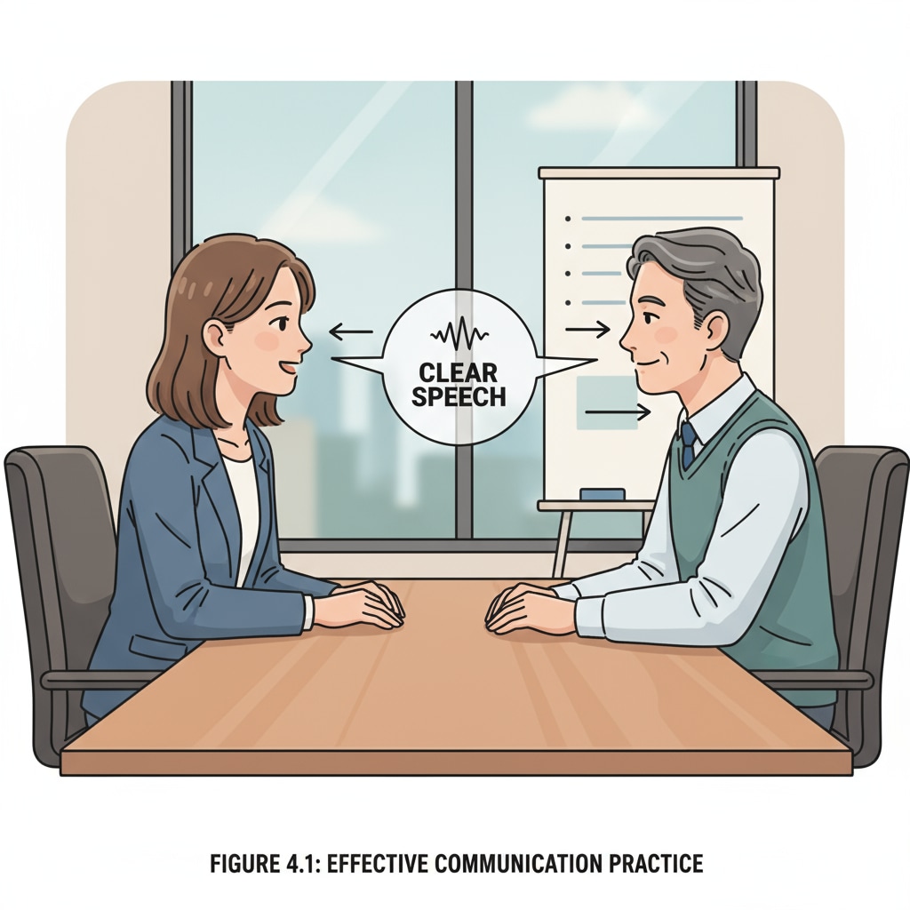 A person practicing communication skills for an interview