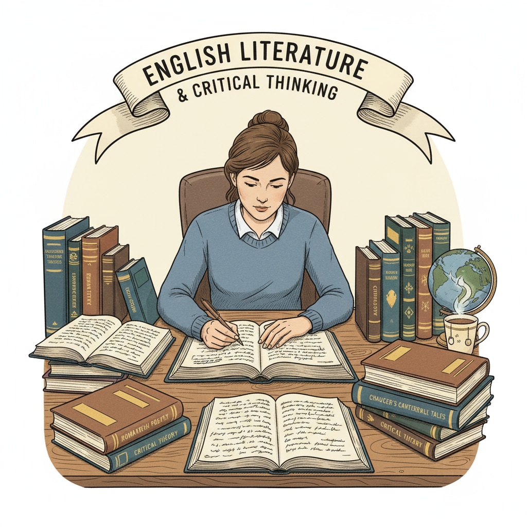 A student managing stress while studying English literature for a master's degree