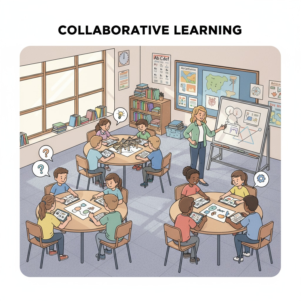 A US K12 classroom scene showing students' active participation related to education systems, US education, Chinese education, and learning pressure