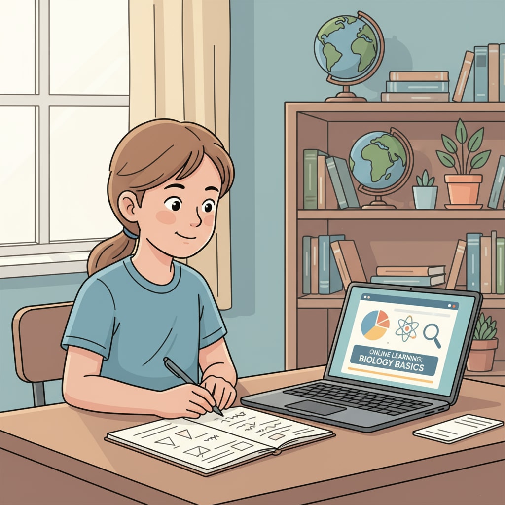 Child using an online academic resource as part of homeschooling schedule