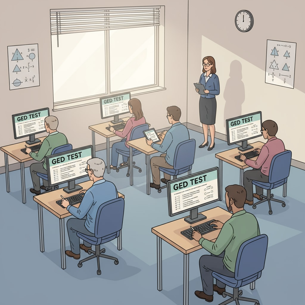 People taking GED test
