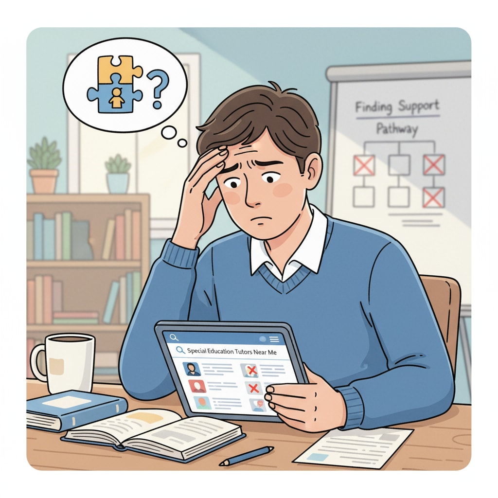 Parent searching for a special education tutor on a mobile device