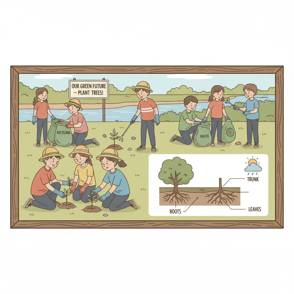 Students participating in an environmental project for science degrees, environmental science