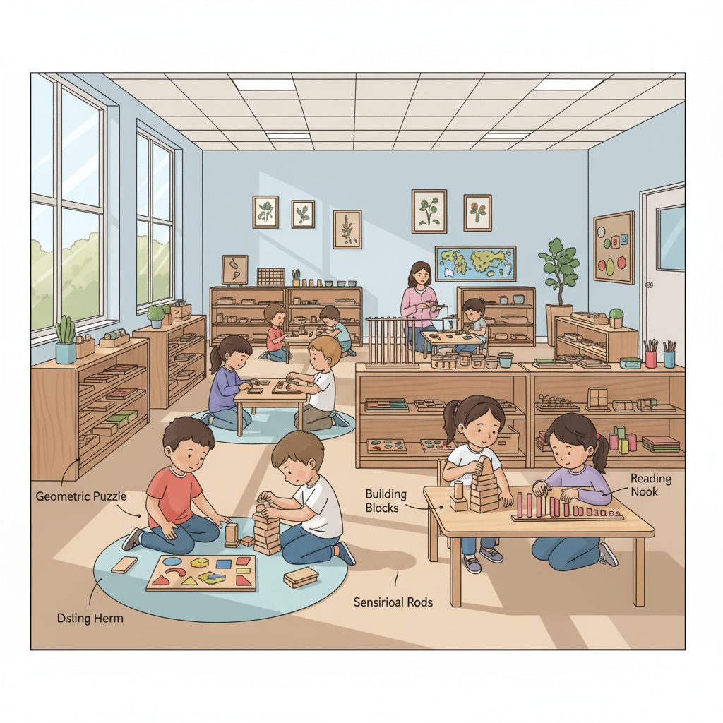 Montessori education promoting unique learning experiences as an alternative to traditional schooling