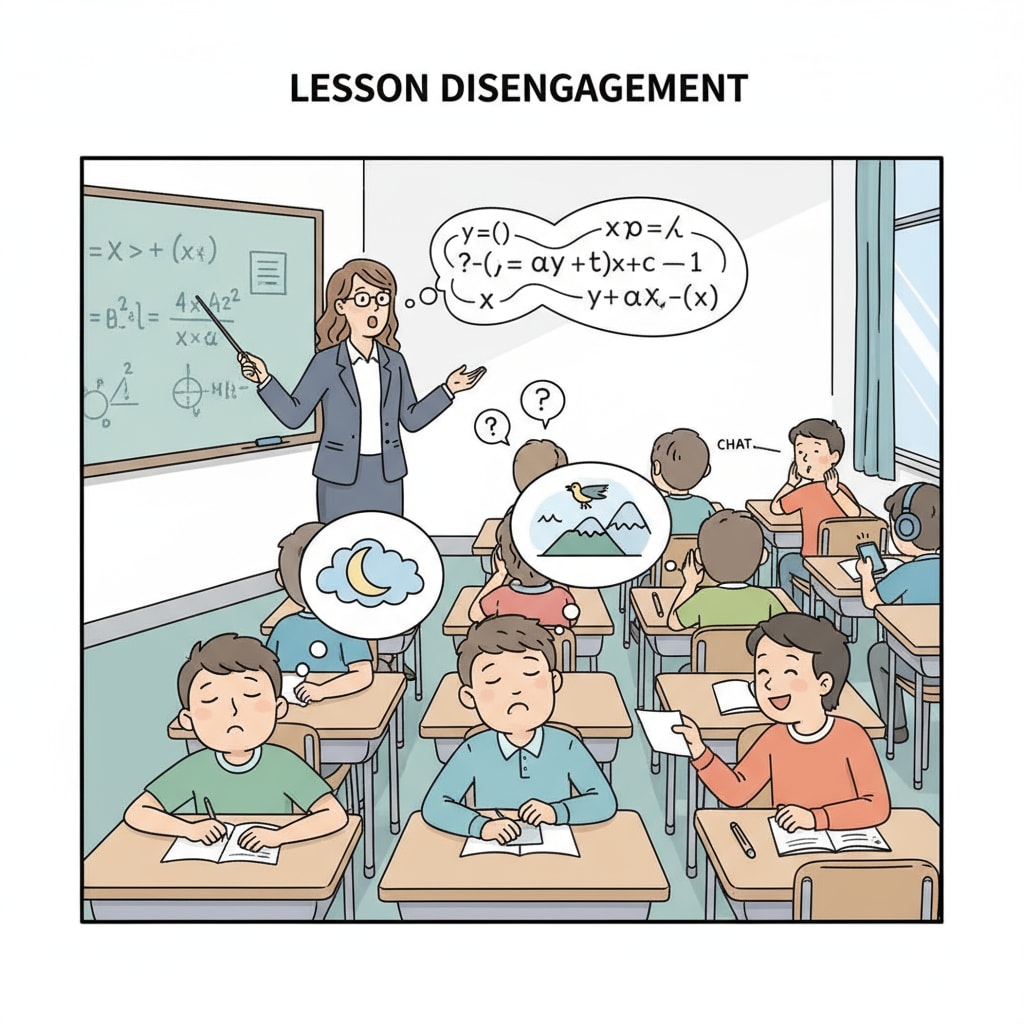Classroom scene showing the challenges of compulsory learning in school systems.