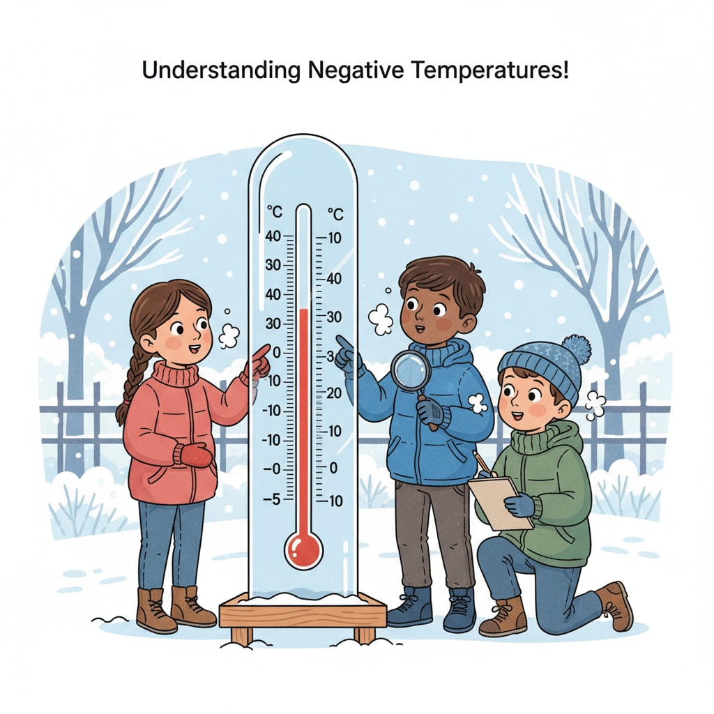 Fourth graders observing a thermometer to understand negative number concepts