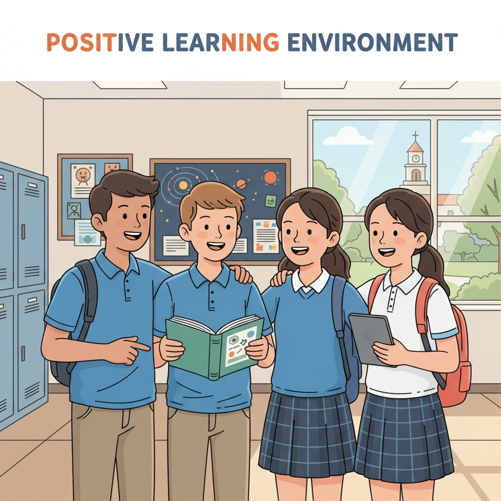 A positive school environment related to school safety and preventing bullying