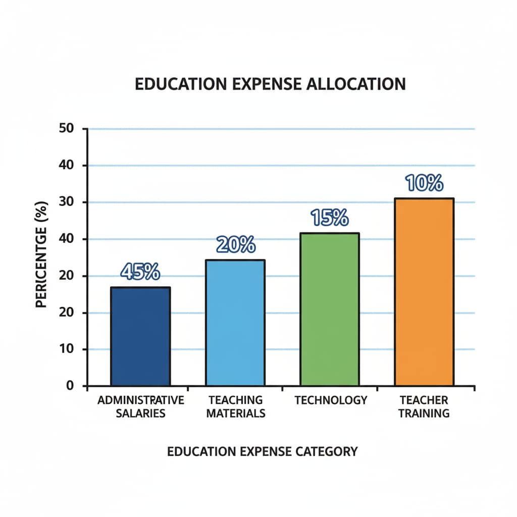 A comparison of education funding allocation showing the proportion of administrative salaries and its relation to student performance.