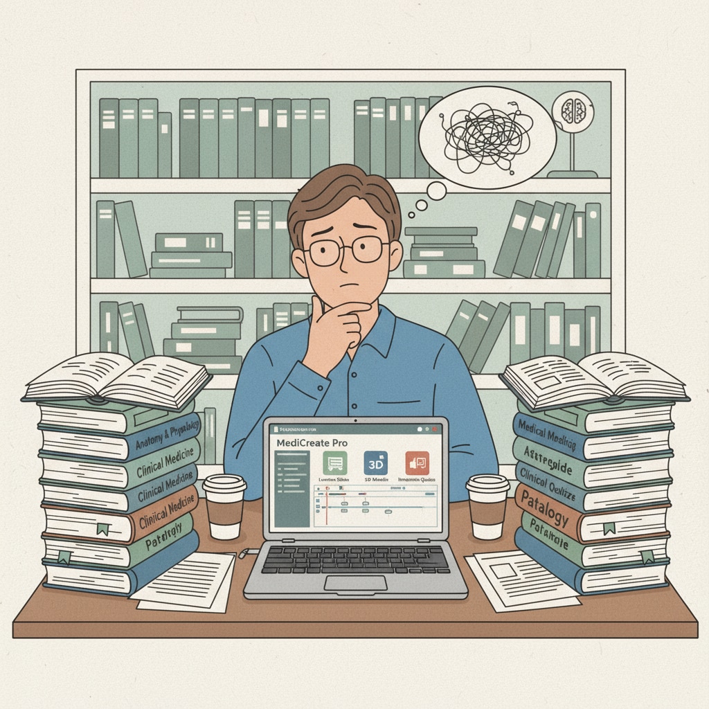 A young person facing a decision between a medical career and content creation