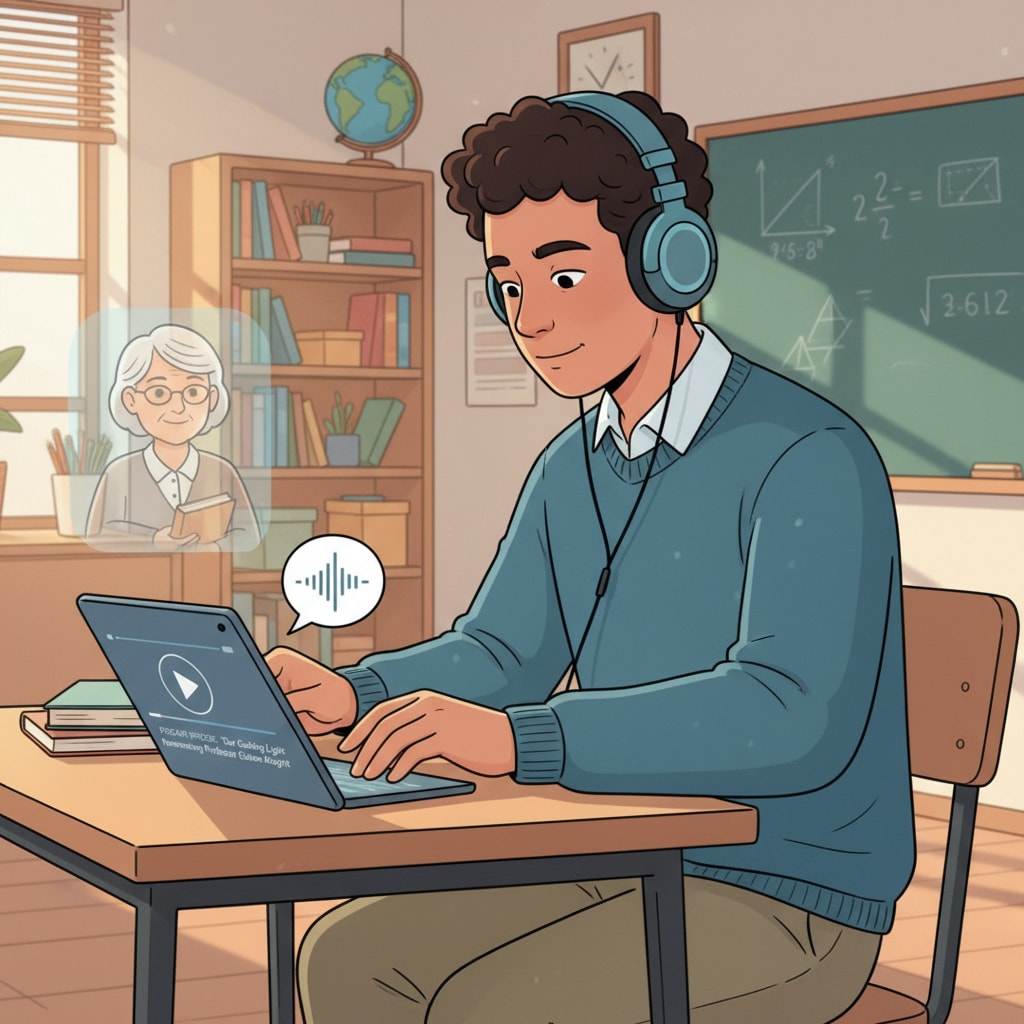 Person listening to a podcast about a favorite teacher