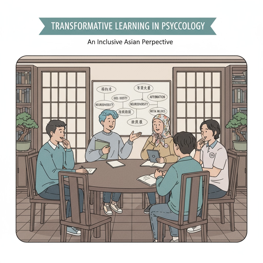 Transgender students studying psychology in an Asian classroom