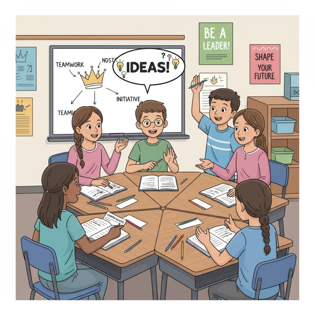 Students in K12 classroom discussing General Motors, IQ research, and leadership topics