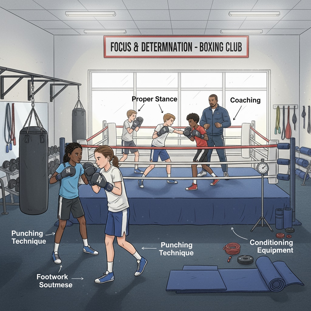 High school students practicing boxing as an extracurricular activity for college applications