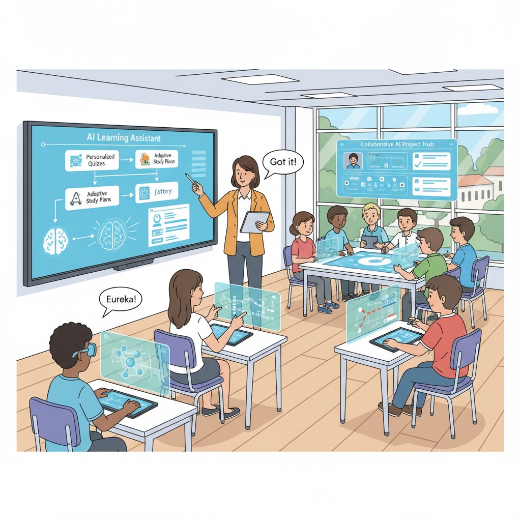 AI learning tools being used in a K12 classroom for educational technology and personalized learning