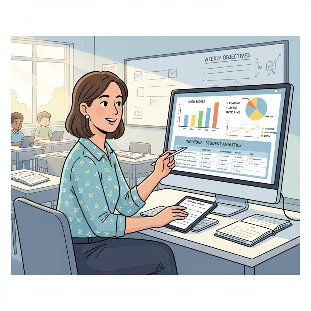 A teacher using data recording to enhance teaching autonomy in a K12 classroom