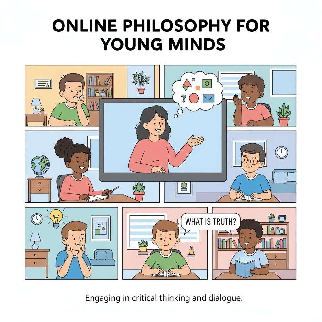 K12 students in an online philosophy class related to philosophy, Islamic thought, and modernity