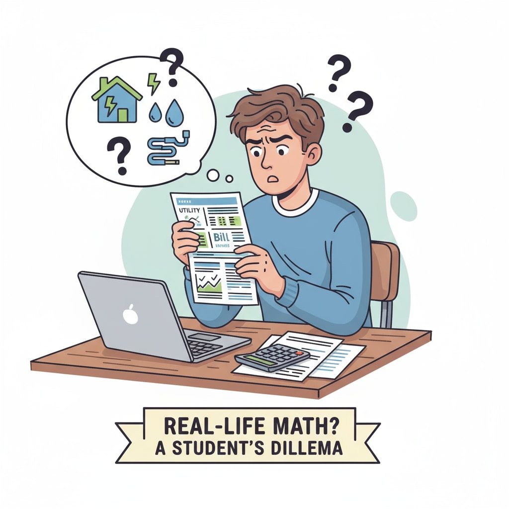 Young person struggling with a bill, showing the need for life skills education