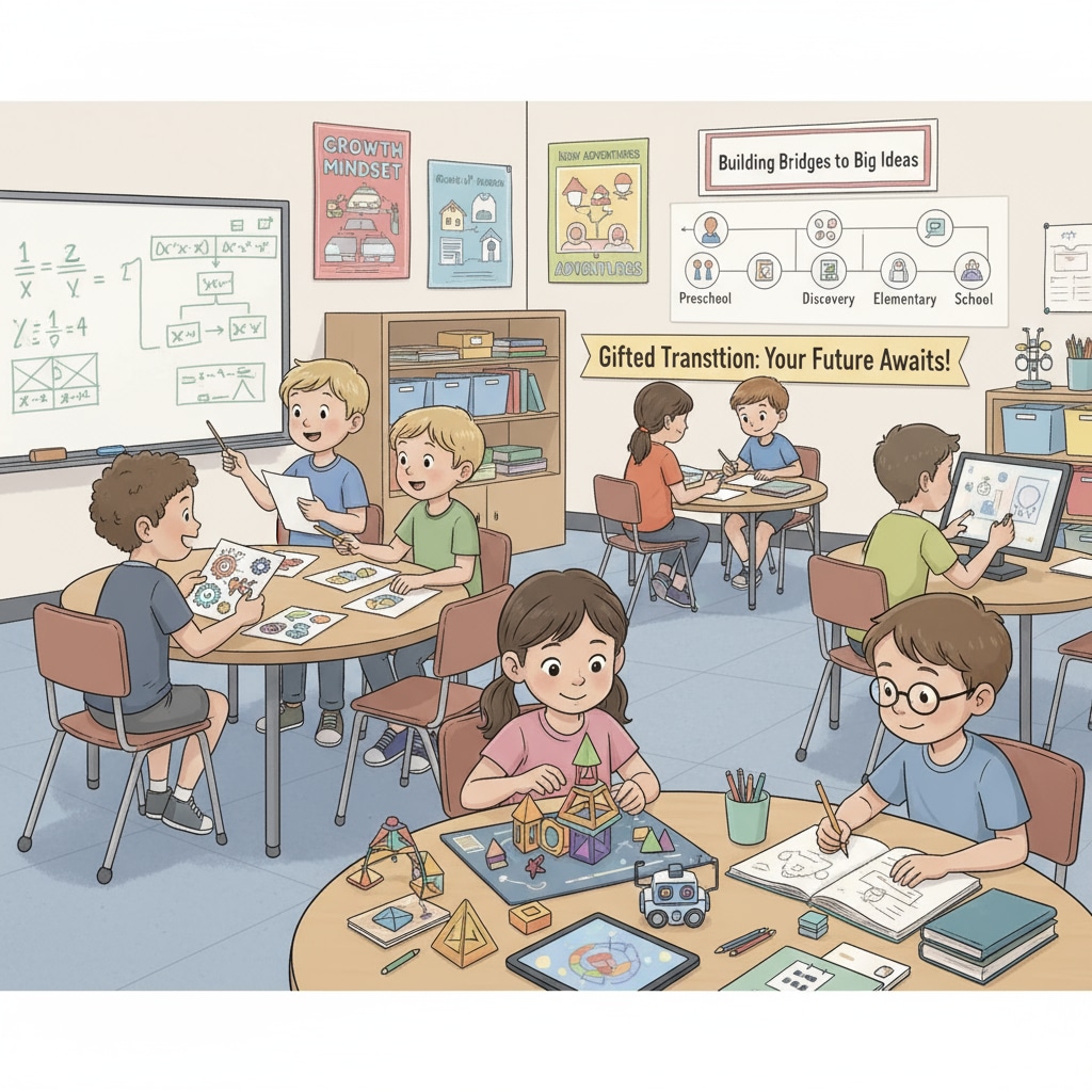 Gifted young children interacting in a classroom during school transition