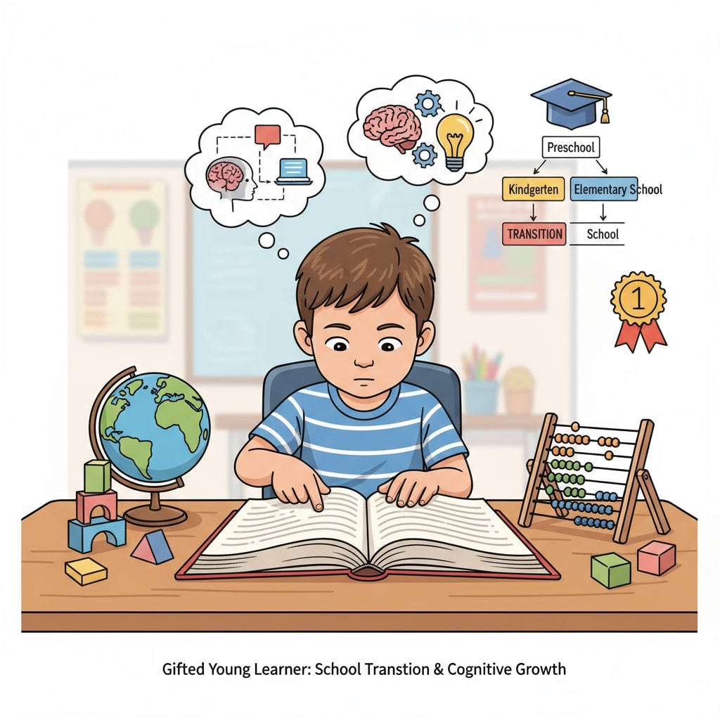 A gifted child reading a book independently during school transition