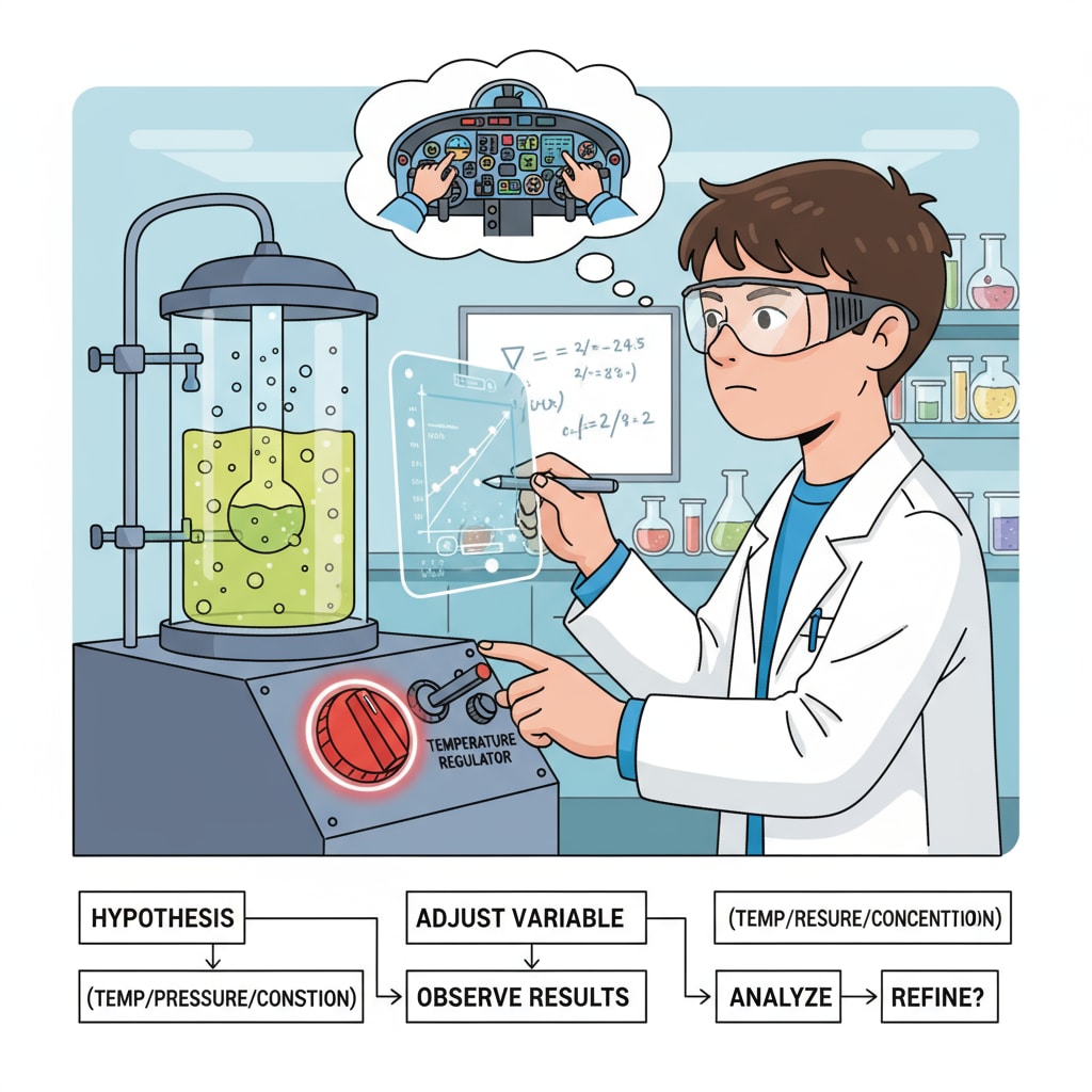 K12 student demonstrating decision - making skills through a science experiment