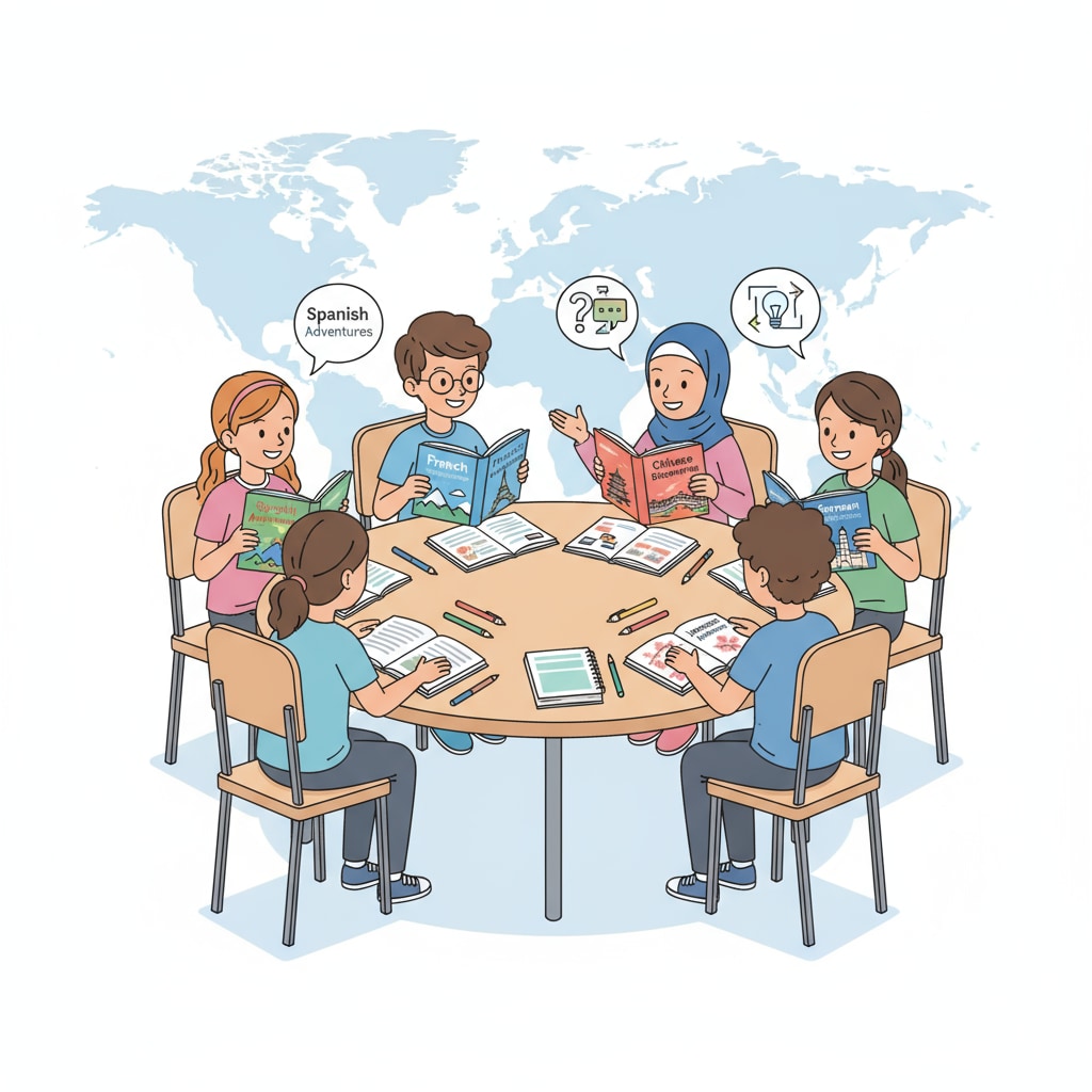 K12 students learning multiple languages together