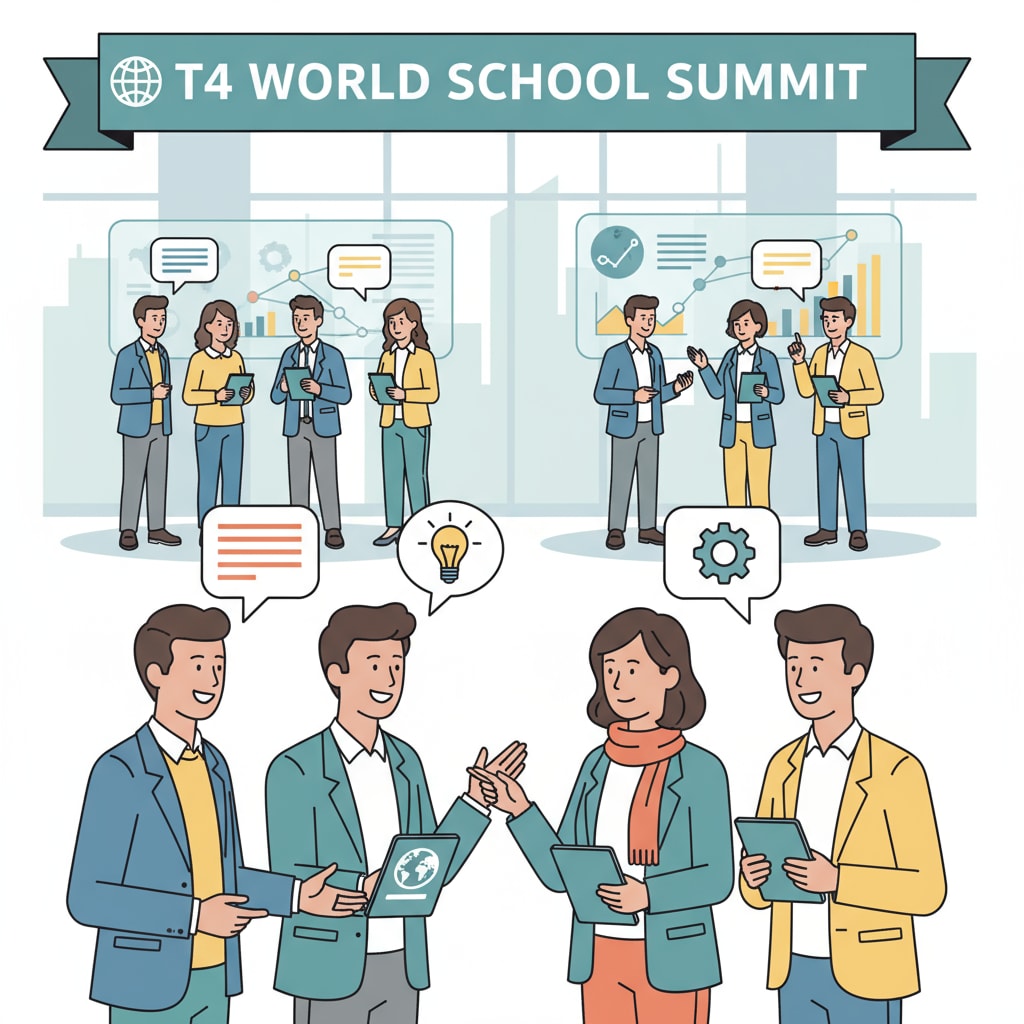 People networking at the T4 World School Summit related to donor relations and cultural etiquette