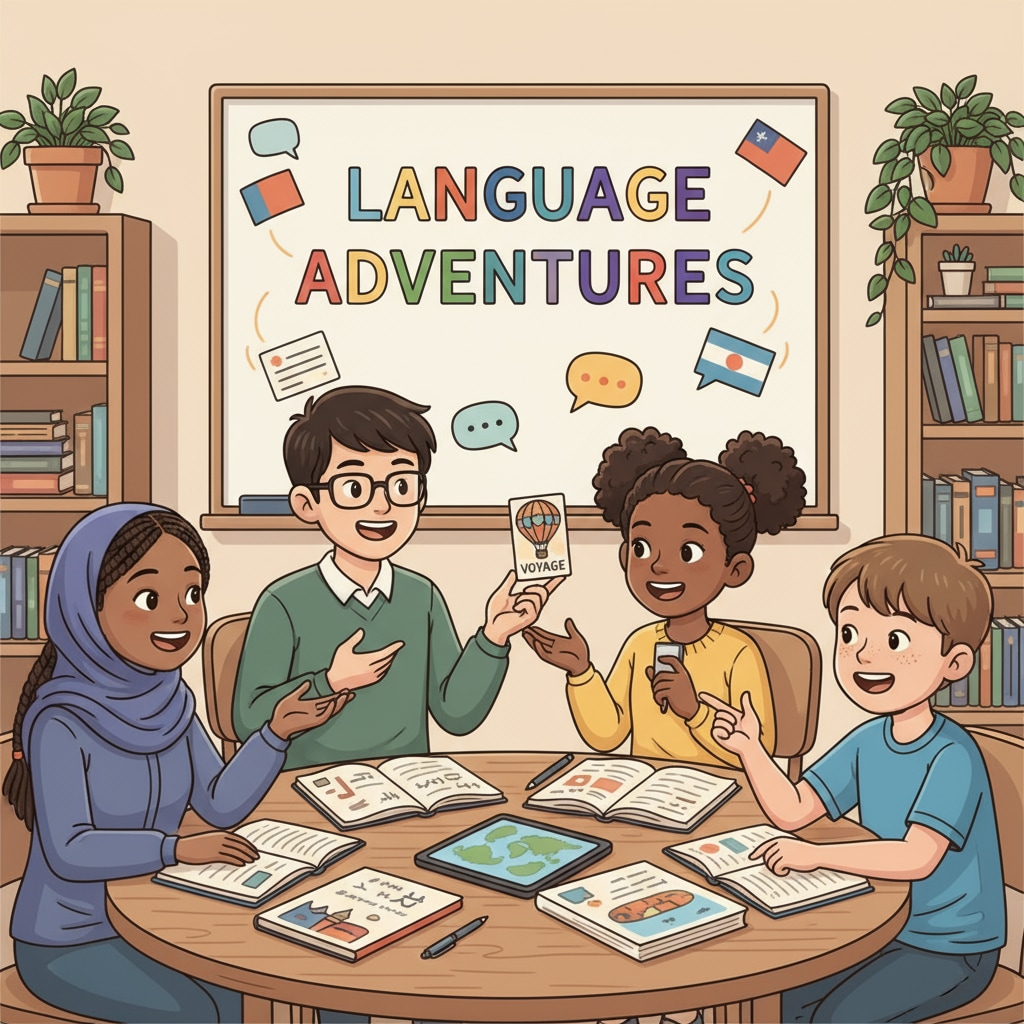 Students engaged in language learning to expand knowledge and cultural horizons