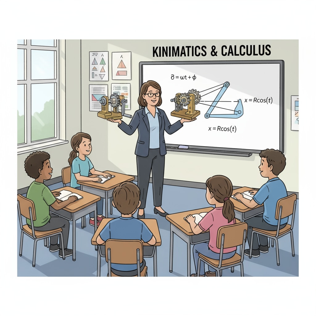 A teacher using mechanical engineering example to teach math to students