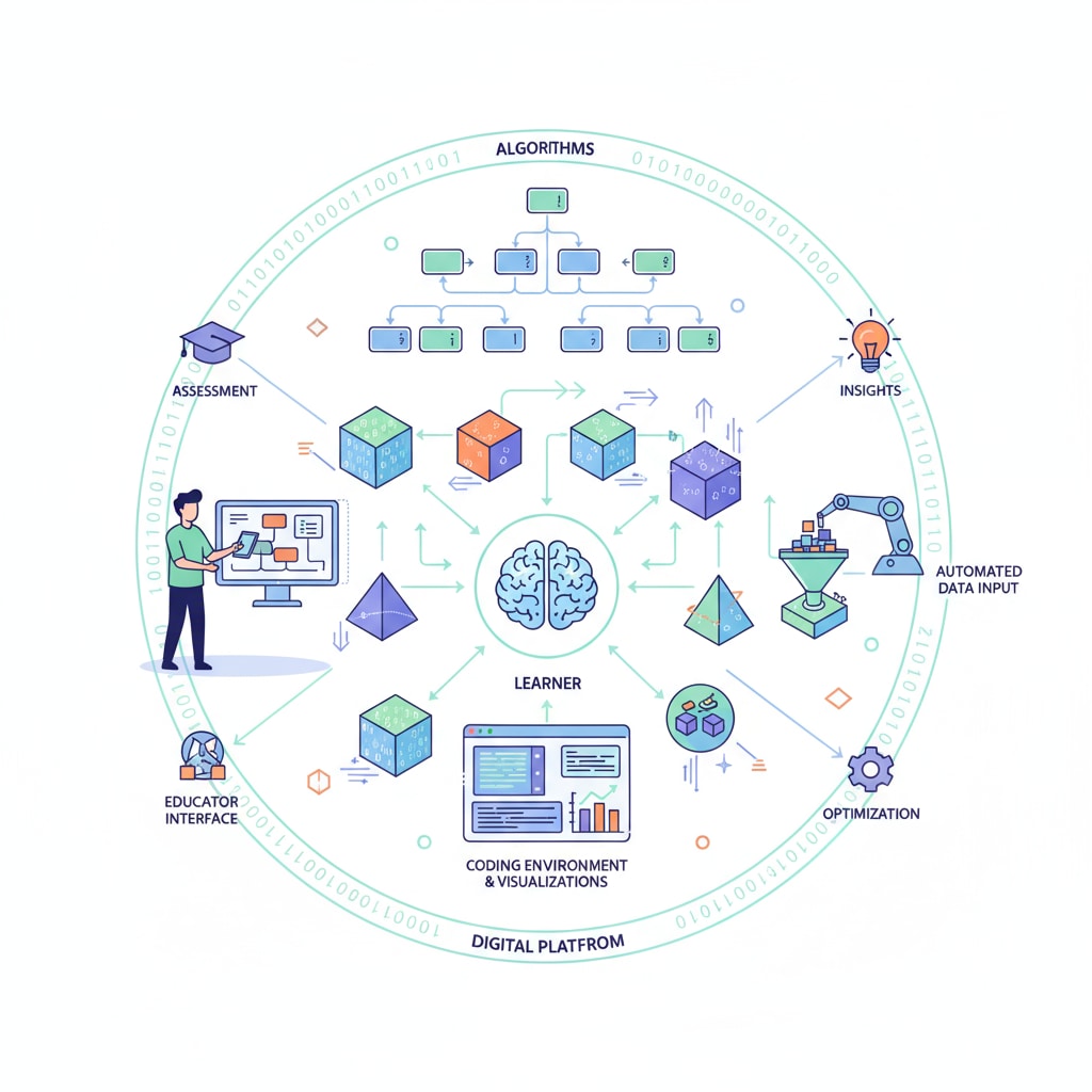 Algorithmic system with data flow for educational purposes