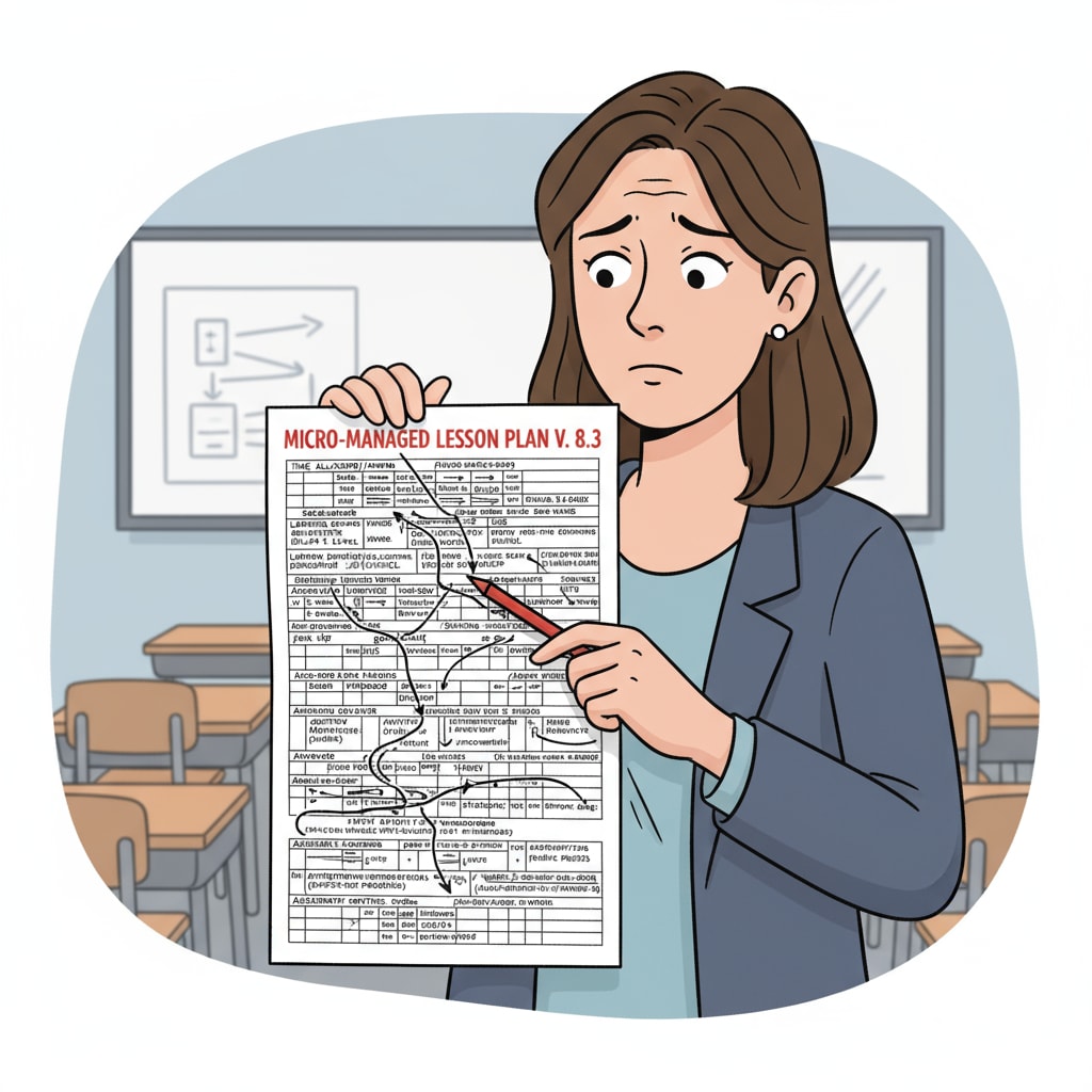 A frustrated teacher under the pressure of micro management in education