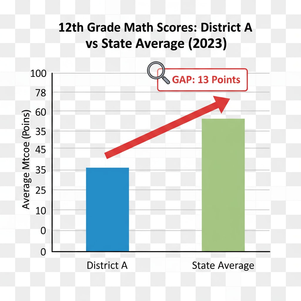Graph showing the comparison of math scores