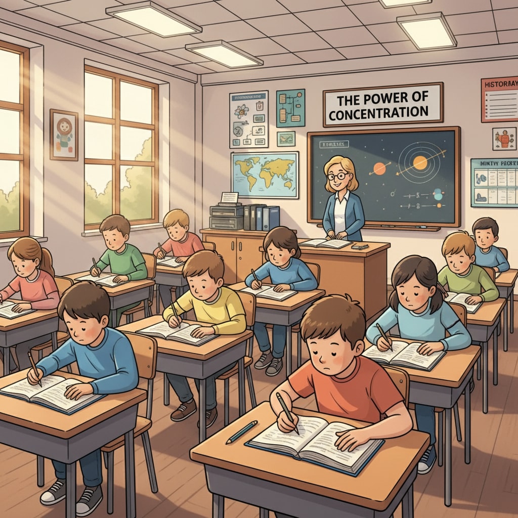 Students in a distraction-free learning environment to enhance thinking abilities and concentration