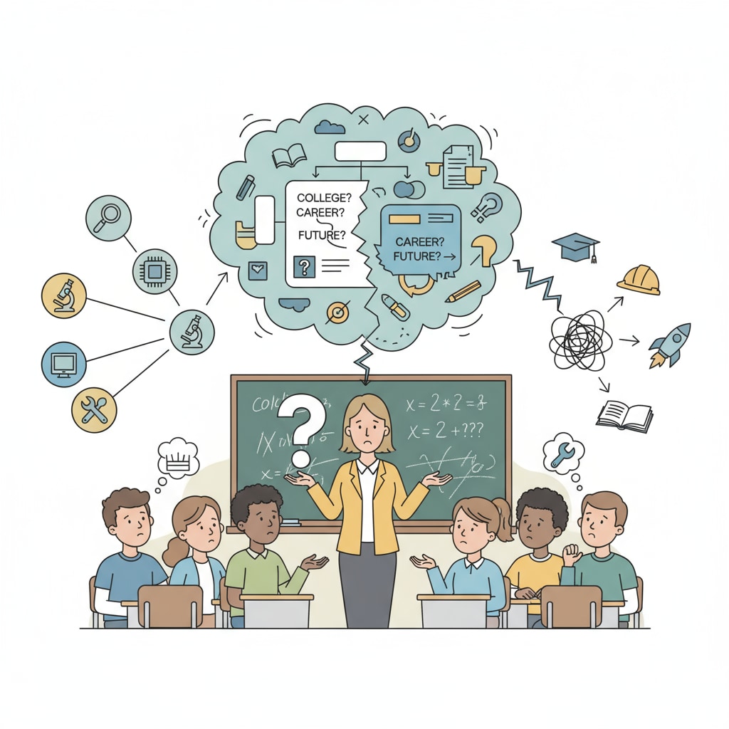 Students confused about educational choices due to social pressure and conformity