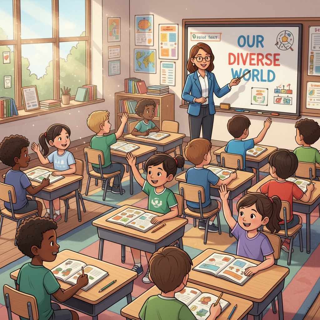Diverse classroom in public education